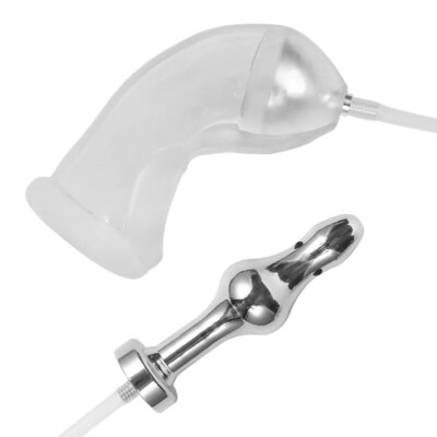 Sexual slavery Irritatio Anal Plug Chastity Cage 2 in1 Stimulate ButtPlug and Penile sheath Glans Masturbacion Sexy Toys for Men 1