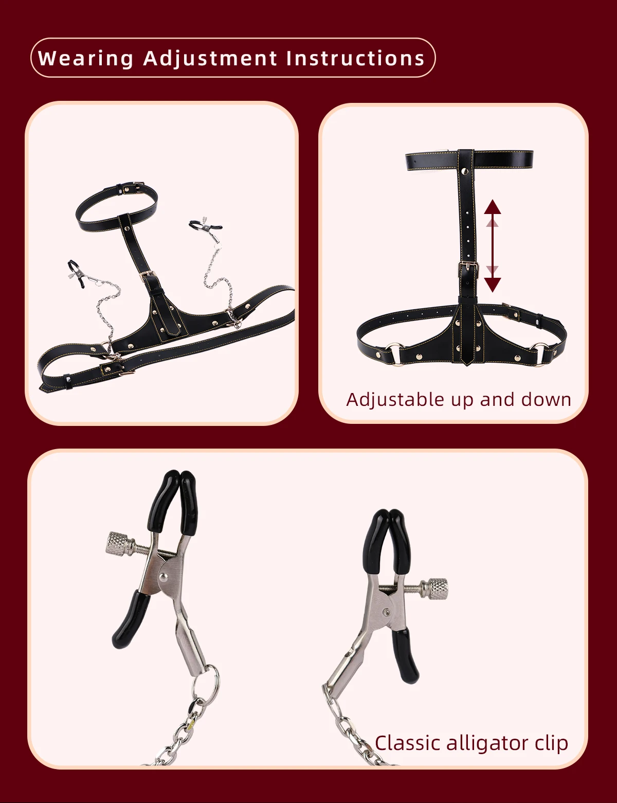 BDSM liemenė su spaustuklais
