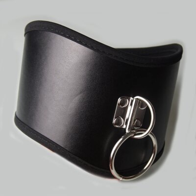 BDSM Slave Posture Collar, Faux Leather Tall Choker Submissive, Faux Leather Neck Harness Bondage Restraints, Restriction 1