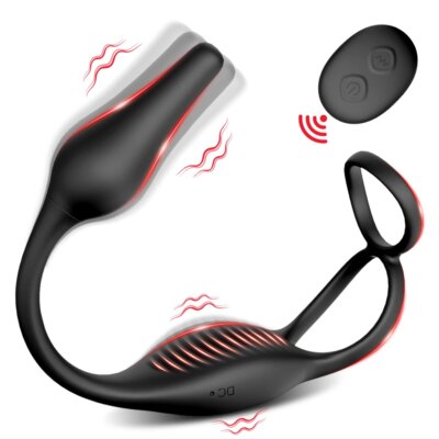 Vibrating Anal Vibrator Butt Plug Prostate Massager Remote Control Anal Plug Penis Ring Perineum Stimualtor Sex Toy for Men 18+ 1