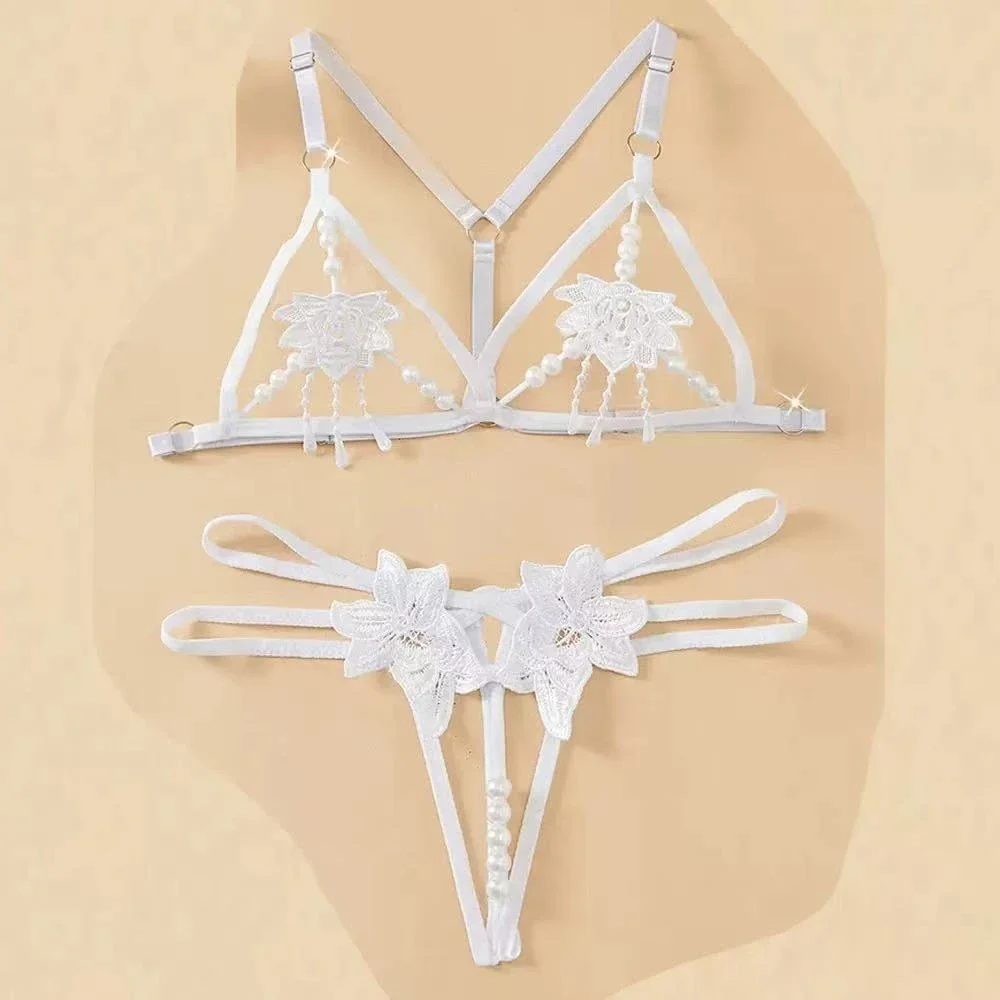 seksuali nėrinė liemenė komplektas
