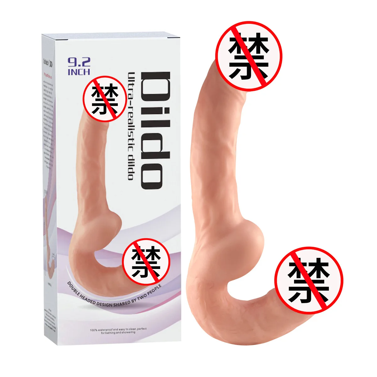 Dvigubas realistinis dildo su G tašku, klitoriui ir analiniams sekso žaislams moterims
