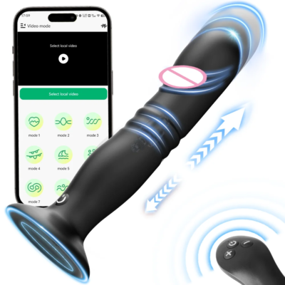 Thrusting Anal Plug Vibrator Wireless Control Prostate Massager Butt Plug Vibrating Suction Cup Dildo Adult Sex Toys for Men 1