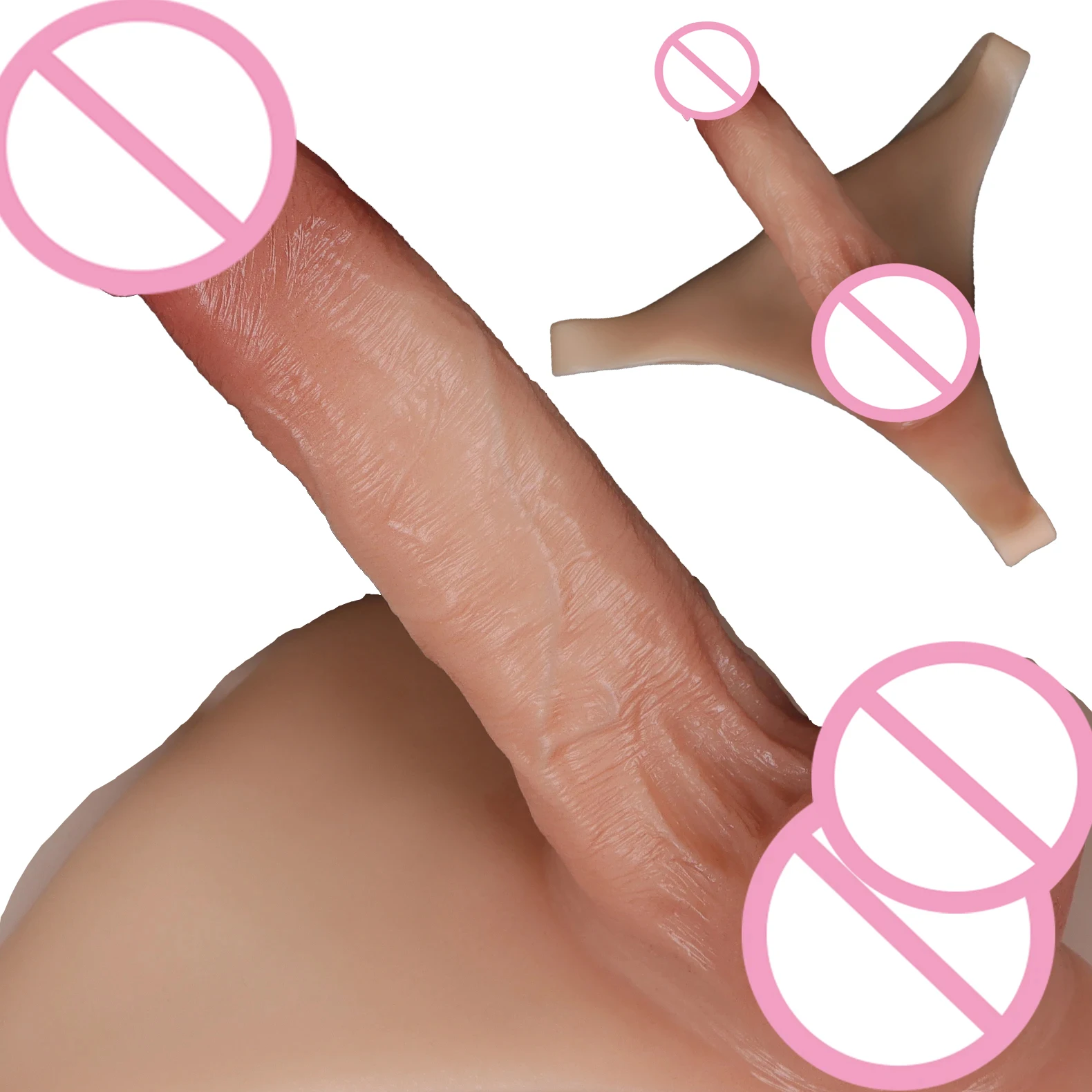 Silikoninis strapon dildo kelnės su įmontuotu varpu ir šlauvu vyrams