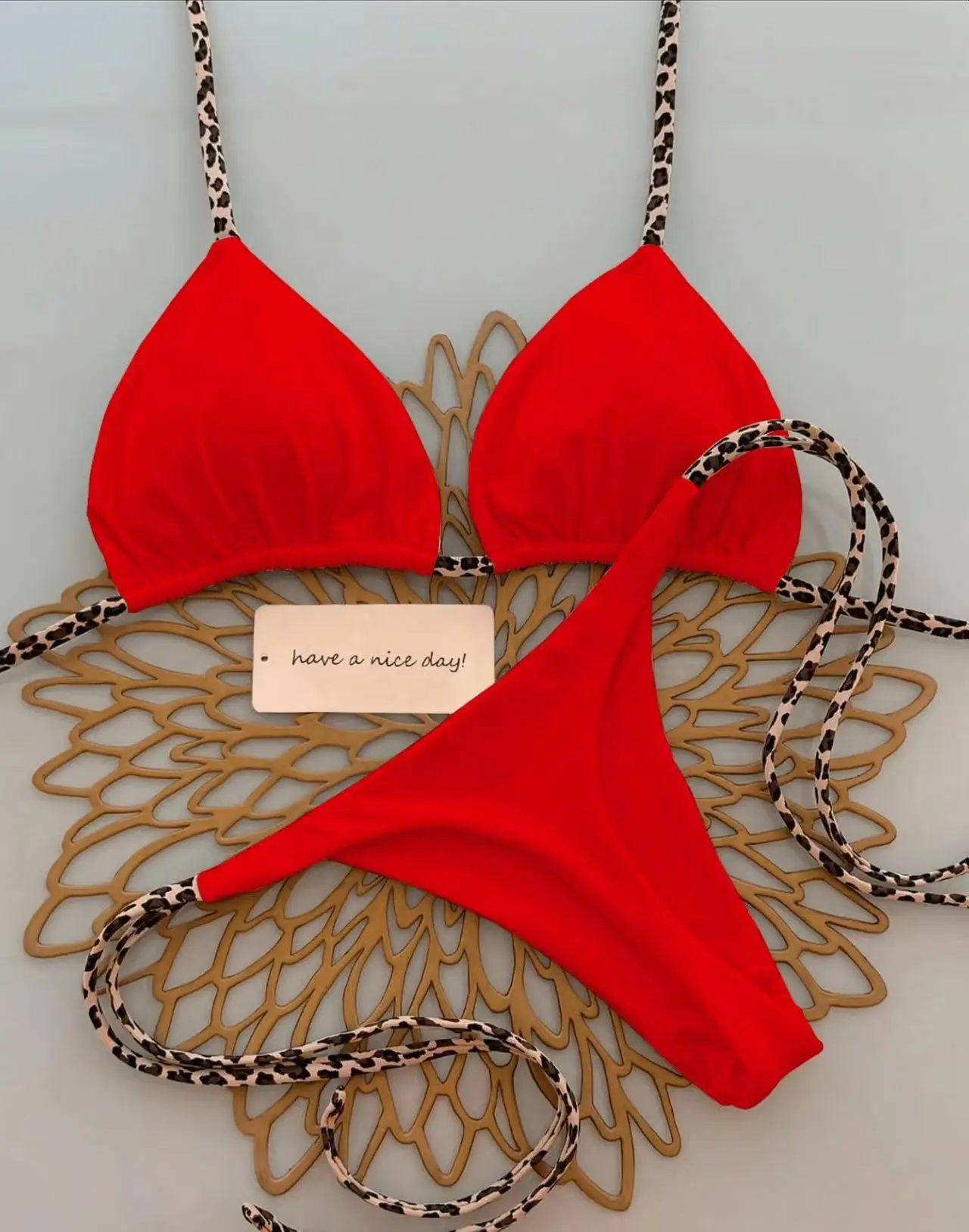leopardinė bikini moterims