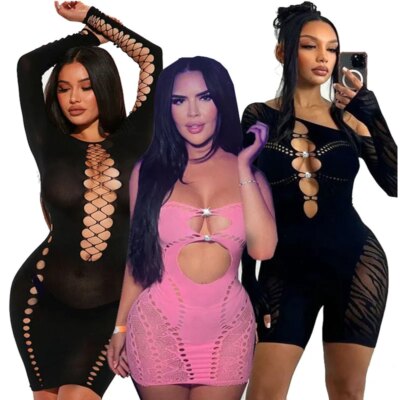 Sexy Babydoll ladies crochet lingerie Backless dress transparente pajamas Sleepwear costumes sleepwear underwear plus size 1