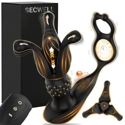 Prostate Massager Anal Toys Butt Plug 9 Tension Shock Flapping Thrusting Vibrating Cock Ring Anal Plug Adult Toys for Men Women 1