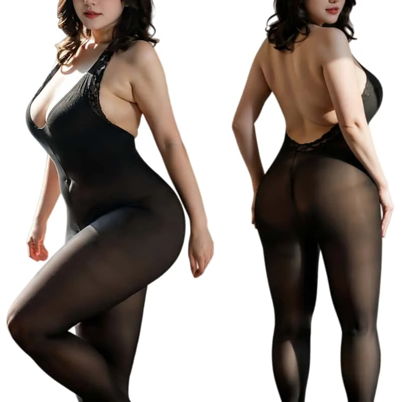 FREEAUCE 5XXXXL Oversized moteriškas seksuali tinklinė apranga be užpakalio Plus Size