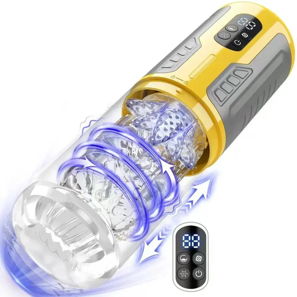 6in1 automatinis vyro masturatorius 7 režimais su LCD ekranu