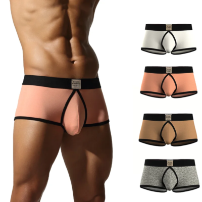 Men's Cotton Boxer Briefs with Pouch - Breathable Comfortable Soft Underwear for Adults 18+ Multiple Colors Available 1