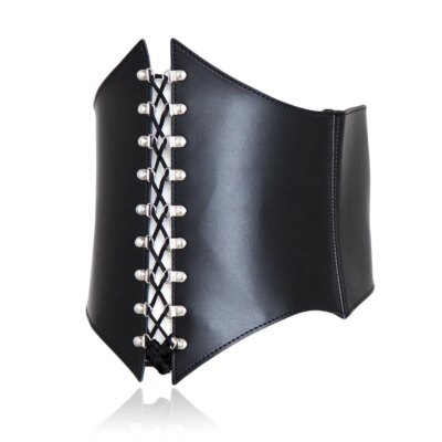 SM Slave Restraint Woman Waist Belt Couple BDSM Lace-up Waspie Corset Belts for Women Elastic Waist Belt Tied Retro Wide Belt 1