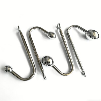 Gancho Anal de acero inoxidable, bolas para el ano, dilatador Anal de Metal, tapón Anal, cuentas anales grandes, masajeador de p 1