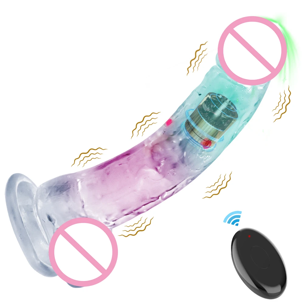 3 dydžių realistinis želė dildo LED vibracinis vibratorius analiniam seksui