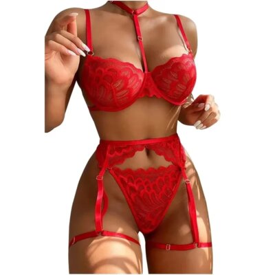 Sexi Babydoll Lace Bra and Panty Set Perspective Sex Erotic Costumes Lingerie Set Underwear Dress Porn Sexy Lingerie for Women 1