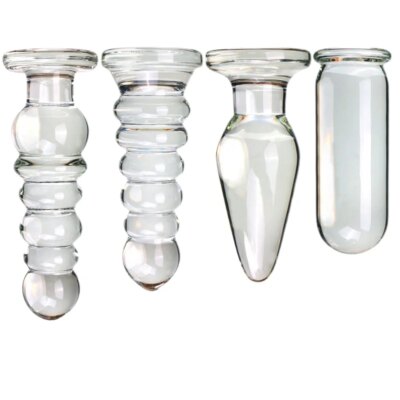 Lesbian Unisex Sex Toys Beads Fake Penis Vaginal Wand Sex Products For Women G Spot Wand Glossy Glass Crystal Dildo Anal Plug 1