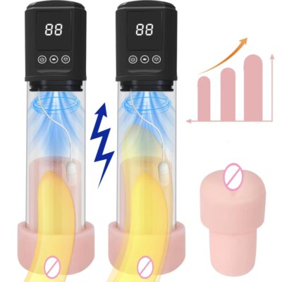 Electric Penis Pump Male Masturbator for Penis Vacuum Enlargement Train 9 Sucking Vibrating Rechargeable Sex Toys for Men Bigger 1