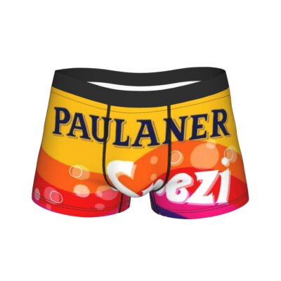 Paulaner Spezi Boxershorts Germany Soda Drink 3D Pouch Underwear Trenky Print Shorts Briefs Sexy Soft Male Underpants Plus Size 1