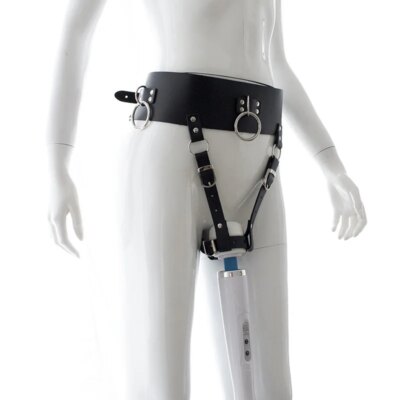 Leather Forced Orgasm Harness,Massage Wand Belt Massager Strap,Vibrator Restraint BDSM Pleasure Bondage,Chastity,Sex Toys Women 1