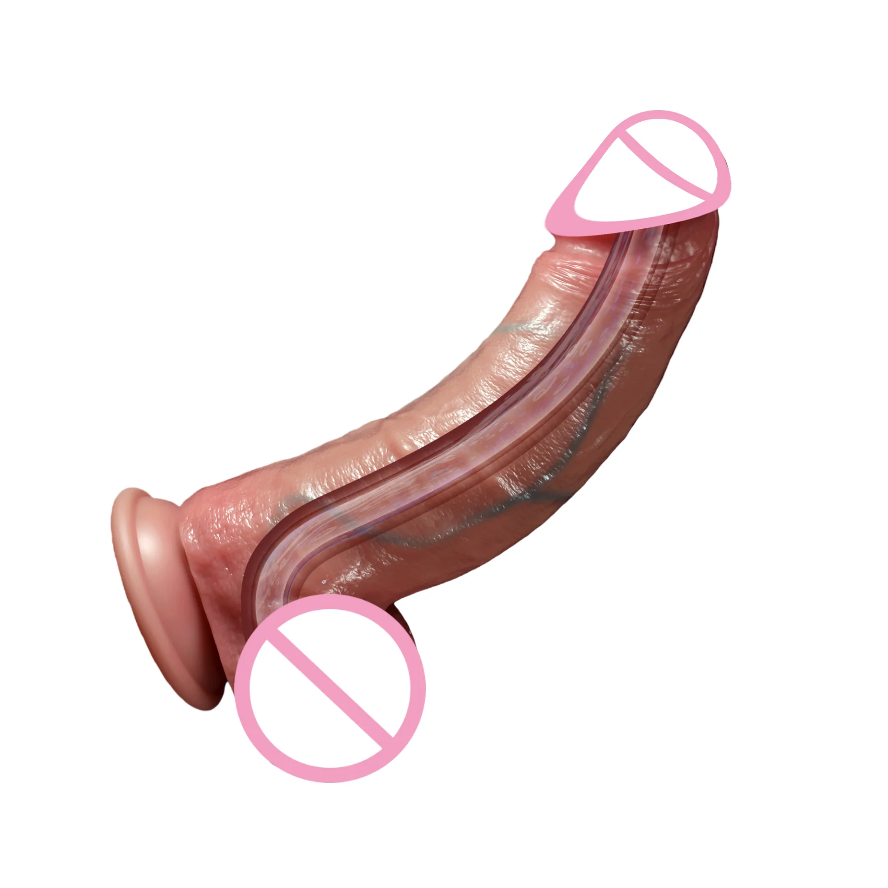 Realistinis dildo su slankiojančia odos складка ir šlakstančia funkcija moterims